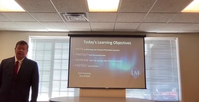 Legally Mine intro slide: βYour Presenter β Dan McNeffβ (00:09)