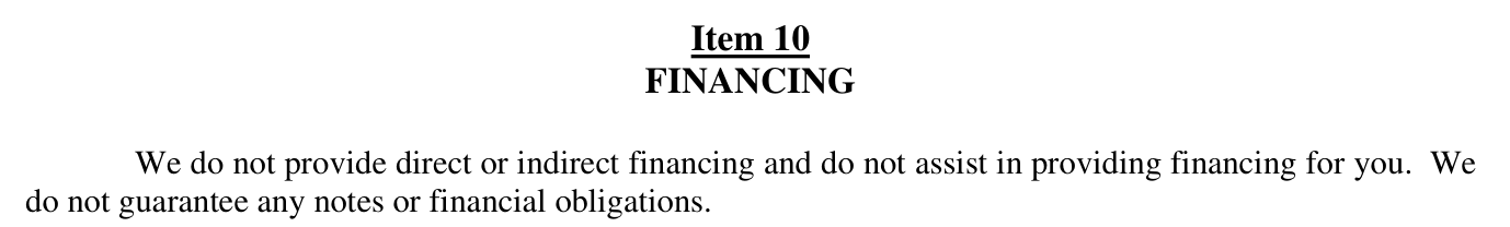 2022 edition, PDF p26: categorical no-financing / no-guarantee denial