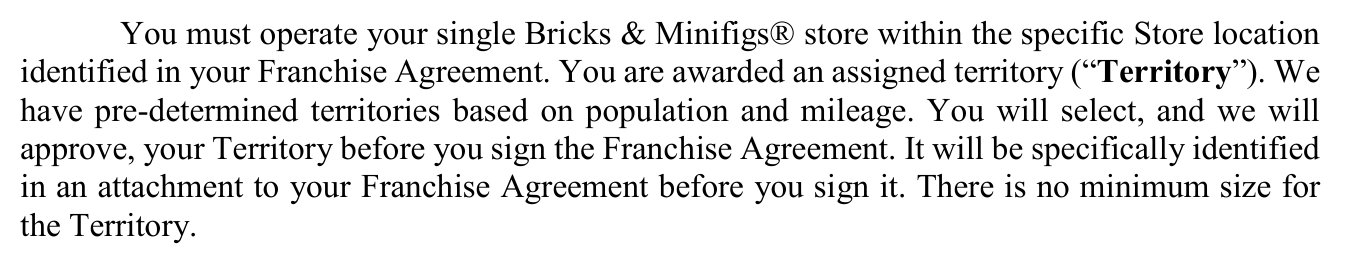 2025 edition, Item 12 body (printed p.35, PDF p.44): grant relabeled - 'You are awarded an assigned territory (