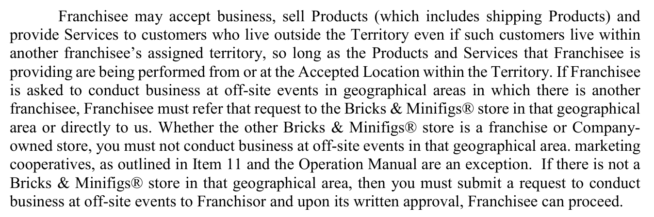 2025 edition, page 52: added paragraph on out-of-Territory sales and mandatory referral of off-site-event requests