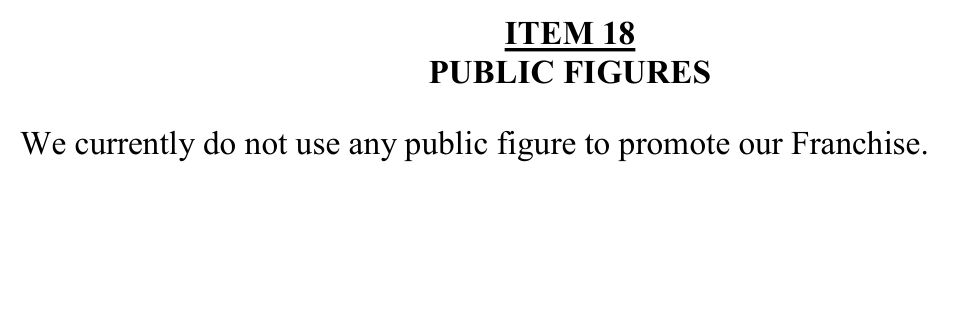 2025 edition, Item 18 Public Figures: 