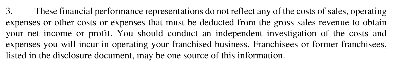 2022 edition, page 49, Note 3: caveat that the figures do not reflect costs of sales, operating expenses, or other costs; this note is absent from the 2024 edition.