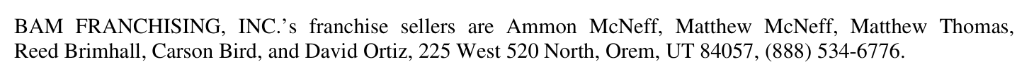 2022 edition, PDF page 266: receipt franchise-seller list ,  Daniel McNeff dropped, Carson Bird and David Ortiz added