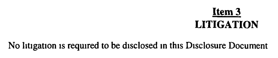 2014 edition, FDD p.4 (PDF file p.16): same disclaimer, 'disclosed in this Disclosure Document'; no litigation disclosed.