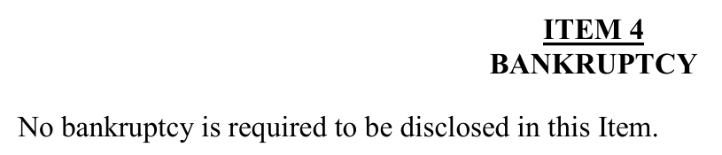 2025 edition, Item 4 (Bankruptcy): single line, 