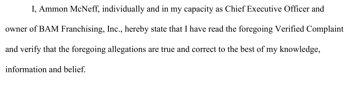 ...and Ammon McNeff swears the complaint is true and correct.