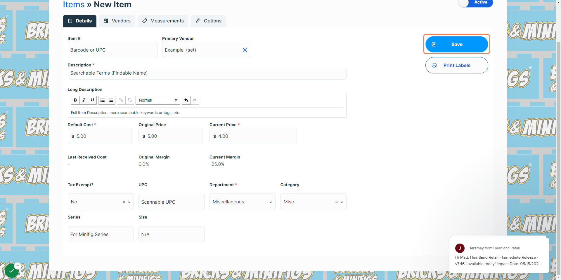 Your product is now active and available for purchase!
