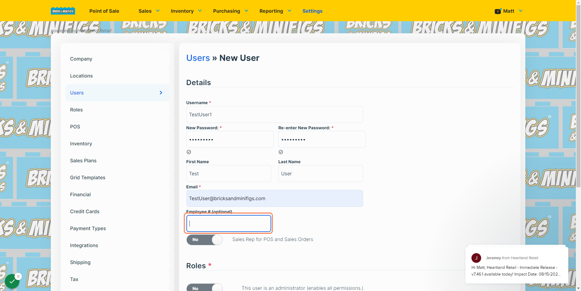 If you don't add a custom Employee ID, an Employee ID will be automatically assigned to the User.