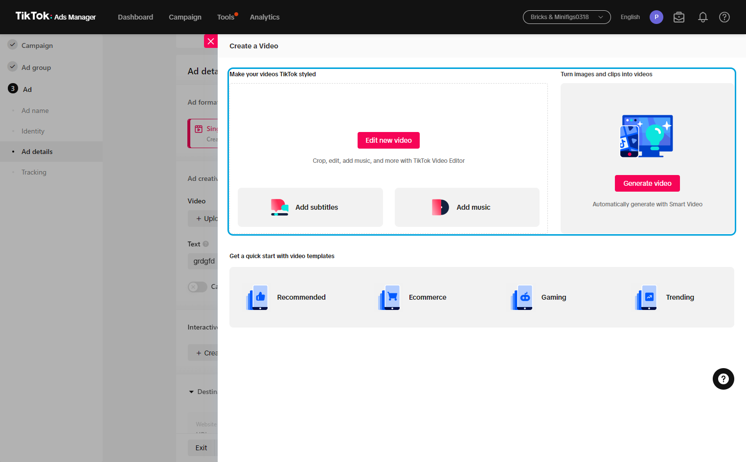 Here you can edit videos, as well as add music and subtitles. You can also use images to create a video.