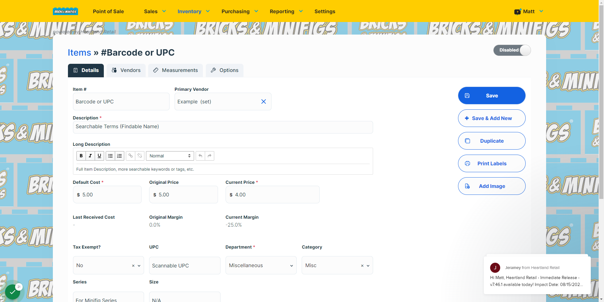 This will not remove the item history or inventory, but it will remove it from the search queue, allowing for a cleaner 